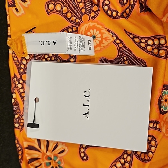 💕A.L.C.💕 Margot Bikini Bottom ~ Orange Abstract Paisey Multi-Color XL NWT - Picture 8 of 10